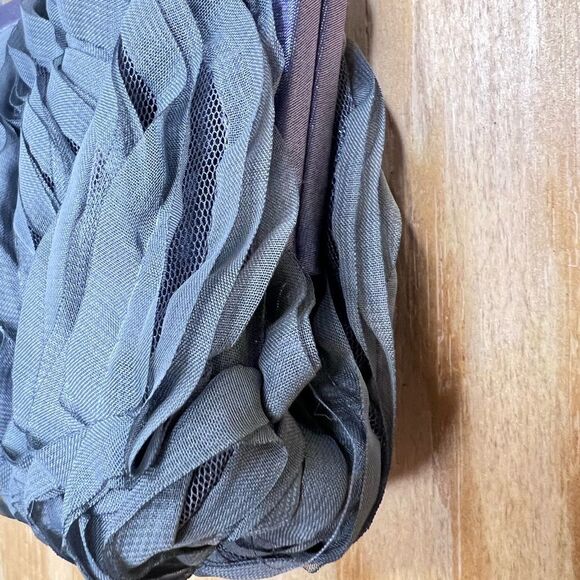 Rare Nite Bags by Carlo Fellini Elegant Grey Ruffled Clutch Evening Cocktail - Picture 7 of 11